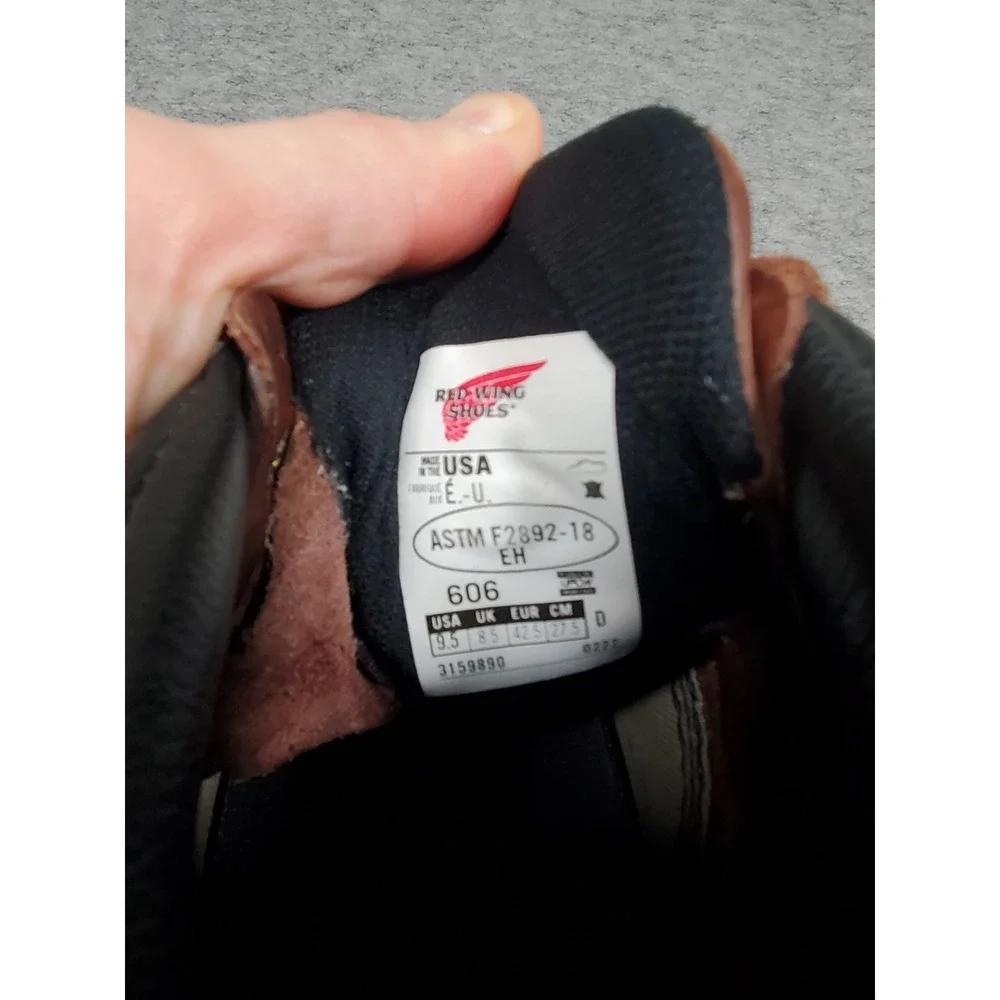Men's Red Wings Supersole 2.0 606 Boots Size 9.5 US Workwear Soft Toe